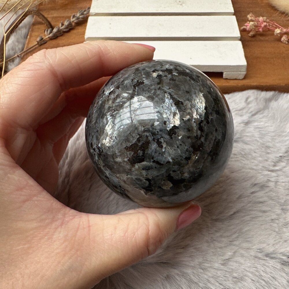 Beautiful Larvikite Sphere - Picture 6 of 10